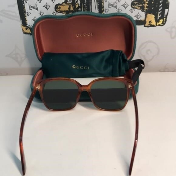 New ✨ Authentic Gucci GG0022S 002 Havana Oversized Sunglasses ✨ - Picture 10 of 12